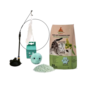Katzenstreu-Kombi-Angebot 2: Vorteilsbeutel Katzenstreu + Feder + Ball