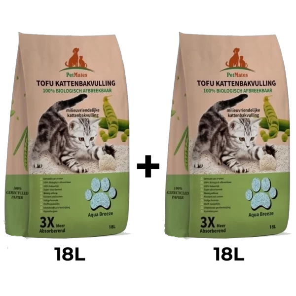2 x Katzenstreu-Vorteilsbeutel – 2 x 18 l (Tofu) 5 € Rabatt!